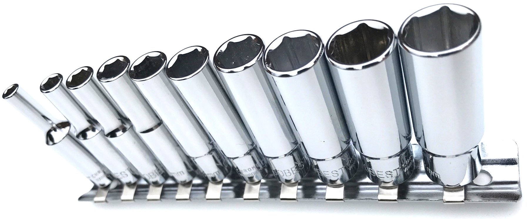 GOBEST 1/4" deep Socket Set 10 pcs, 4-13 mm (GB-0040)