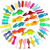 Vinsot 40 Pcs Finger Slingshot Animal Toys Chicken Dinosaur Finger Traps Animal Slingshots Catapult Toys Funny Flicking Chicken Flying Turkey Flingers for Kids Adult Flying Games and Party Favors