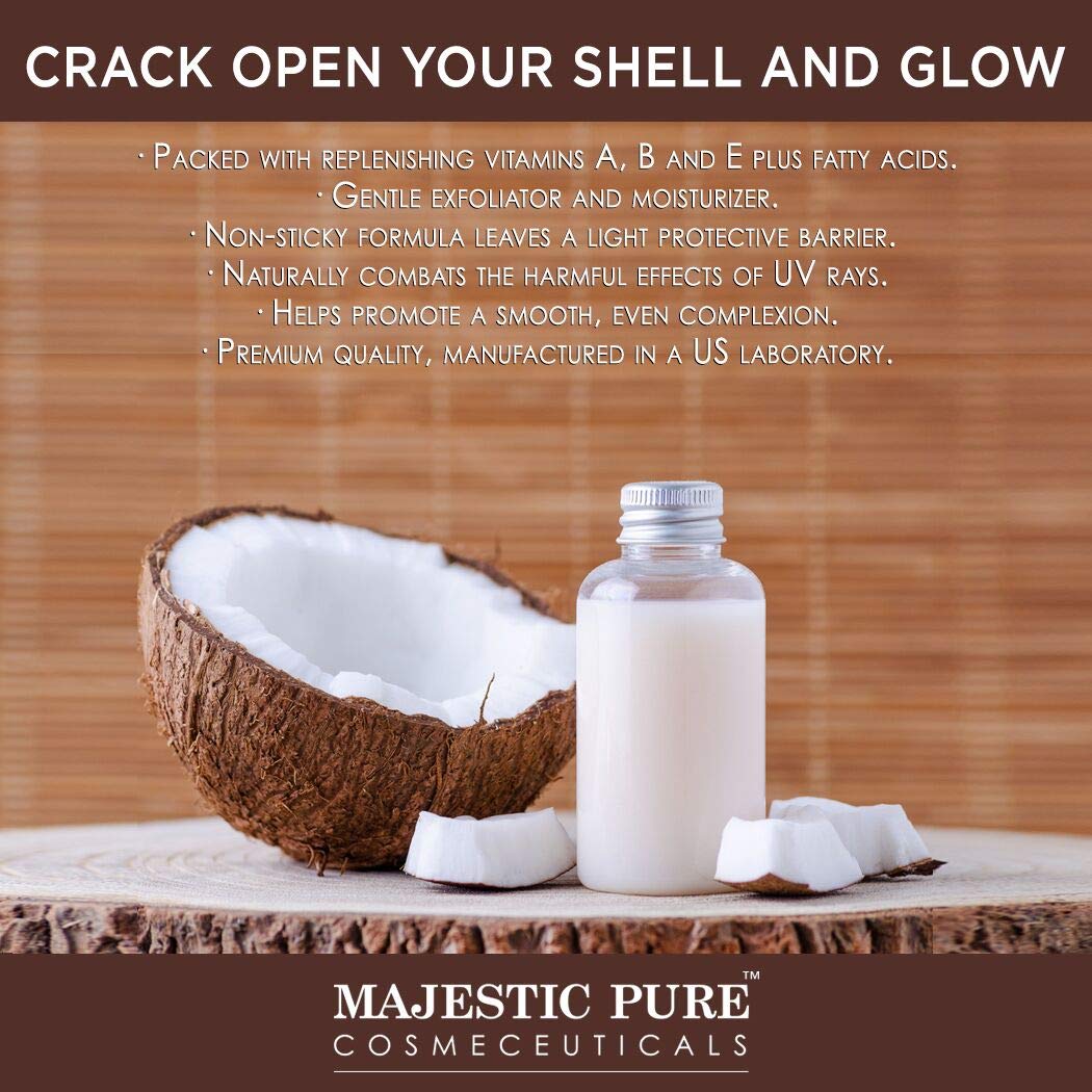 Majestic Pure Coconut Milk Body Scrub, Anti Cellulite & Exfoliator, Natural Skin Care Formula Helps with Stretch Marks, Eczema, Acne and Varicose Veins, 12 Oz : Beauty