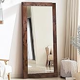 ABSWHLM Full Length Mirror 71"x32" – Solid Wood Frame, HD Tempered Glass, Wall Mounted & Leaning, Rustic Modern Decor for Bedroom, Living Room, Entryway, Brown