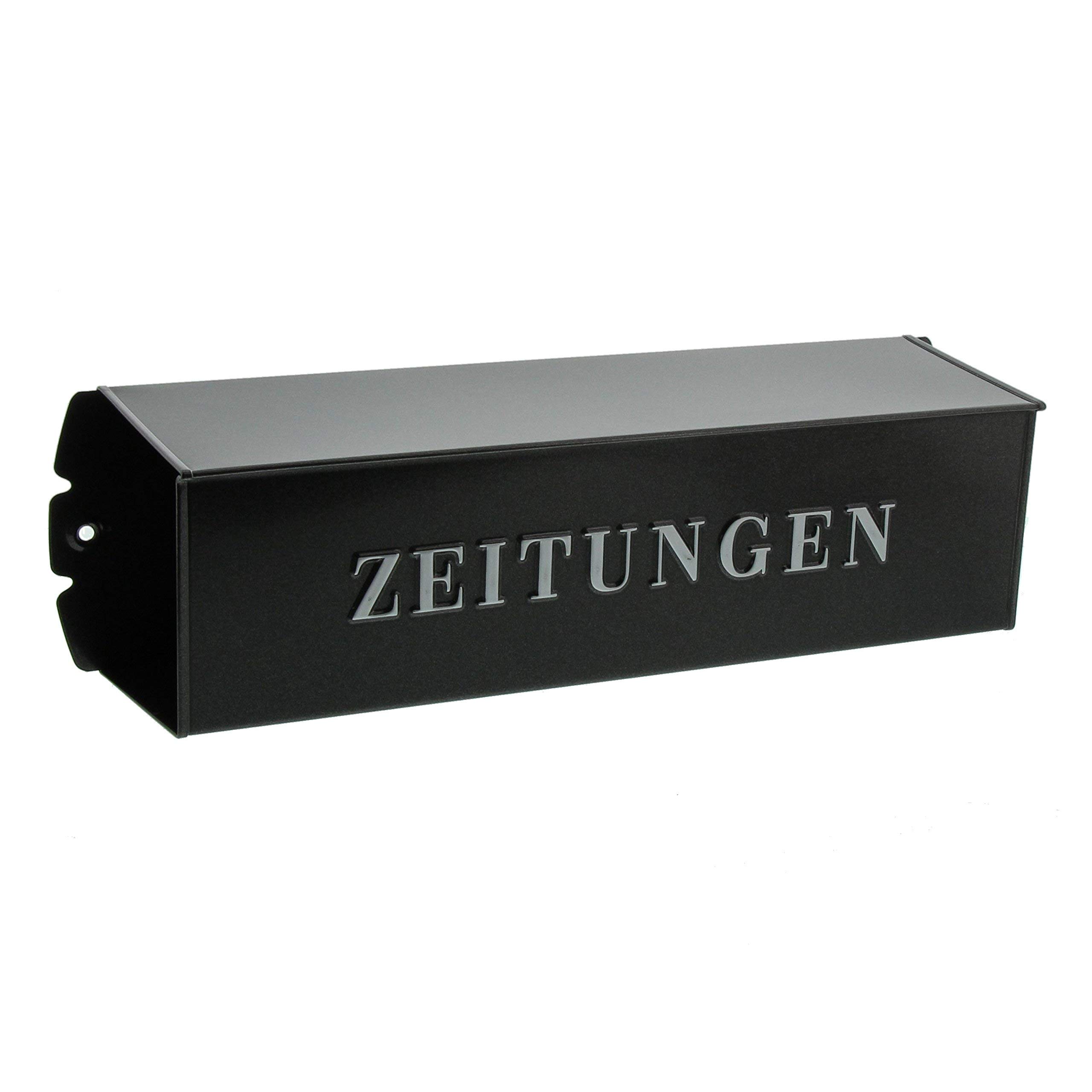 Burg Wächter Metal Newspaper Box with Embossed German Text "Zeitungen", Brown, 808 E