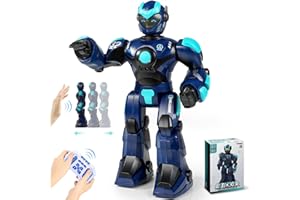FUUY Large Smart Robot Toy for Boy and Girls 17inch Interactive Robots Kids Toys with Voice Control & Gesture Sensing Programmable Music LED Dance Moonwalk Birthday Gift Present Kid 3 4 5 6 7 8-12