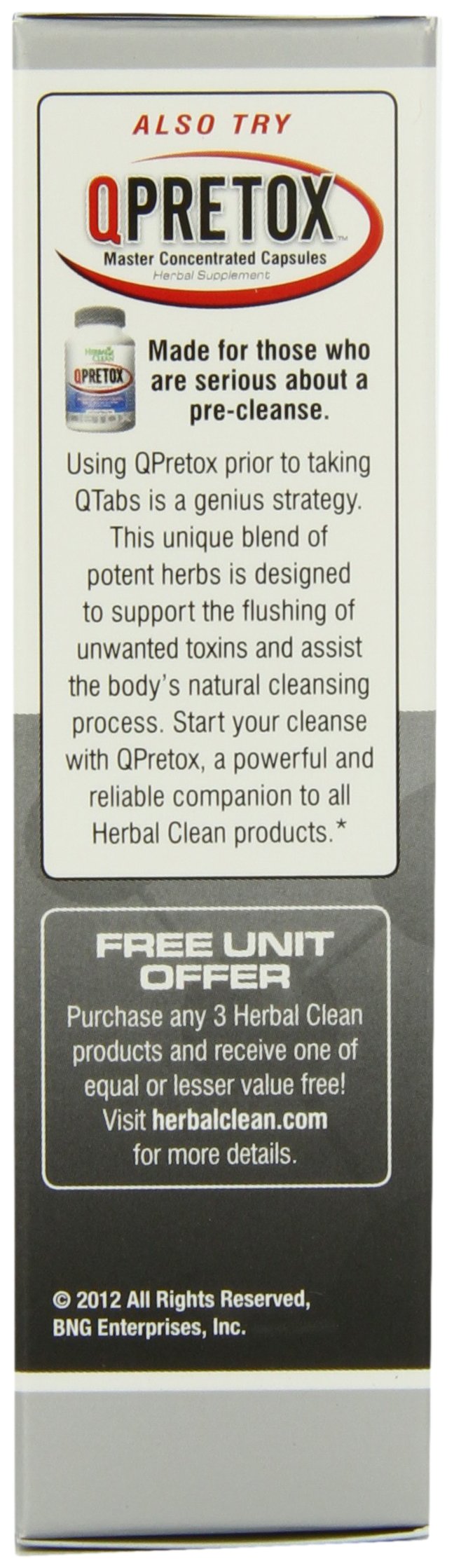 Herbal Clean QTabs Maximum Strength Cleansing Formula Herbal Detox
