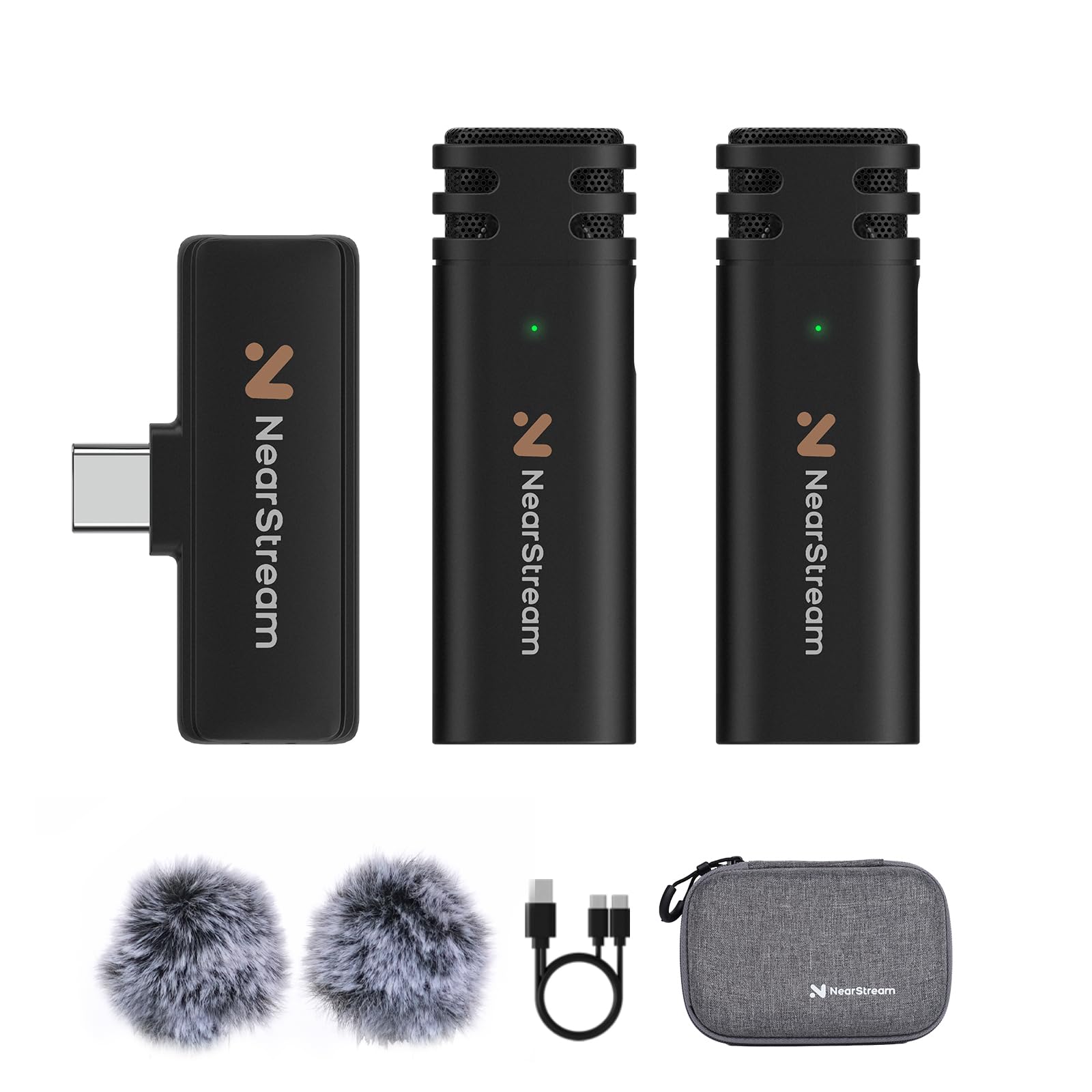 NearStream Wireless Lavalier Microphone for PC, Computer, Smartphone, Mini Microphone Wireless for Recording, Streaming, Podcast, Portable Mic with 6H Duration, 35ft Range Mini Mic(AWM10T)