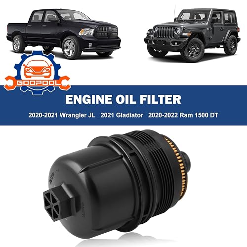 Engine Oil Filter Kit W/ Cap – For Ram 1500, Jeep Gladiator & Wrangler 3.0L V6 Diesel (68507598AA)