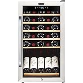 Avanti WC34N2P Wine Cooler Freestanding Single Zone with Temperature Control Holds Up to 34 Bottles, Stainless Steel Construction with Glass Door, Black on Fridge.com