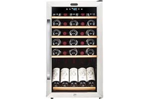 Whynter FWC-341TS 34 Bottle Freestanding Stainless Steel Wine Refrigerator with Display Shelf and Digital Control, Gray