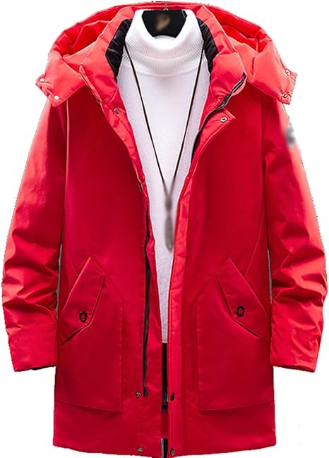 Amazon Co Jp メンズダウンジャケット ルーズで ロングコート 屋外の防水性と暖かい冬のスポーツウェア 釣りやハイキングに適しています Red M ホーム キッチン