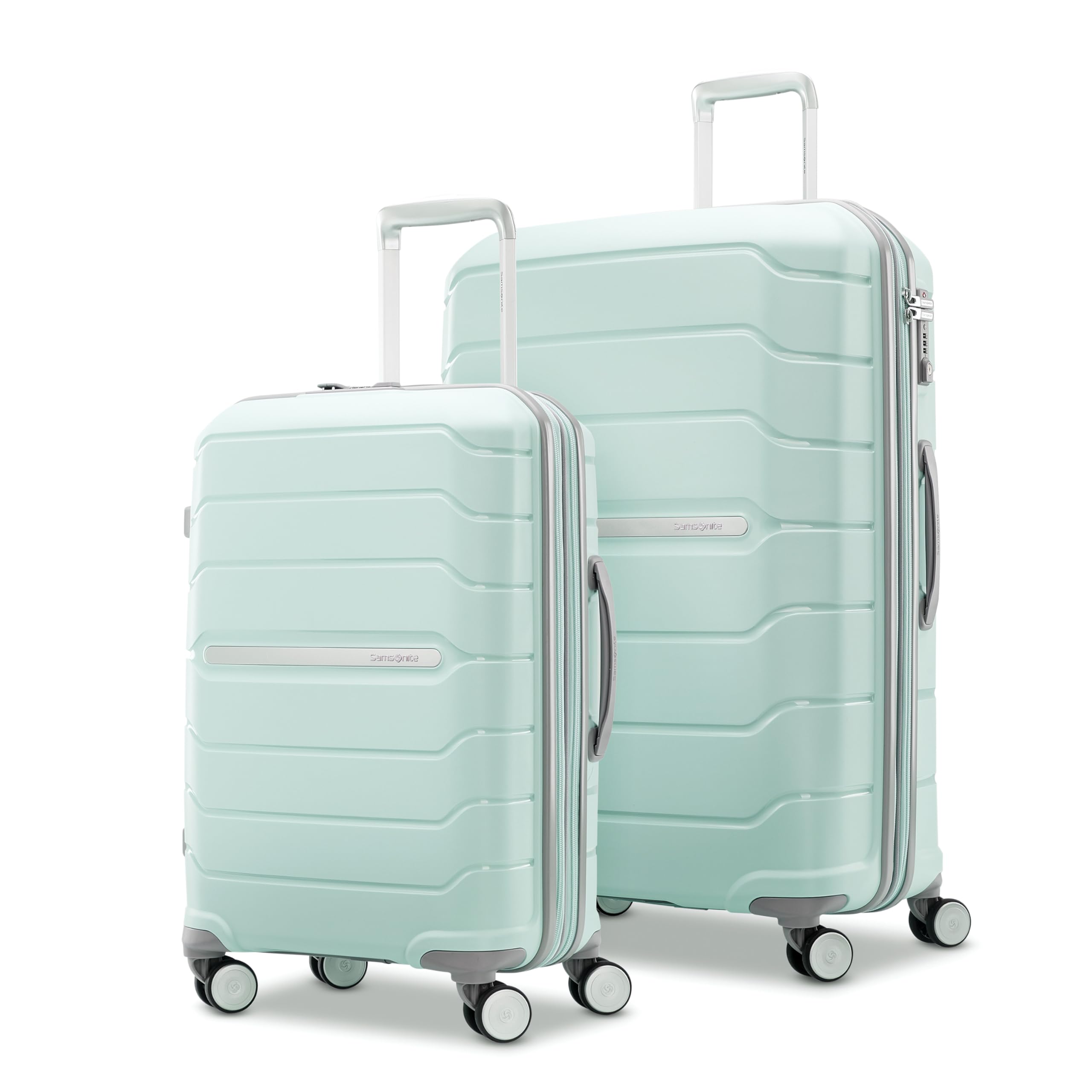 Photo 1 of *** only 1 *** Samsonite Freeform 2-Piece Luggage Set - Carry-On & Large Checked Luggage with Dual Spinner Wheels - Durable Polypropylene Hardshell - TSA Lock, Airline-Approved - Expandable Hard Shell - Mint Green