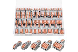 Linkstyle 40Pcs Lever Wire Connectors, Compact Splicing Kit Mini Quick Electrical Push in Connectors for Circuit Inline 24-12