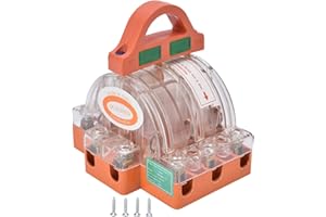 PILIPANE 3 Pole Disconnect Knife Switch AC 380V 32A with LED Indicator Copper Transparent Shell Home Appliances Double Throw Disconnect Knife Switch for Industrial