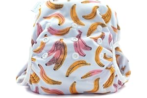 Bambio & Boo - Reusable Swim Diaper | Sizes 2,3,4,5,6 | 19-40lbs | Adjustable, Soft & Breathable for Infants & Toddlers, 9 to 40 Months Old, Ideal for Swimming Lessons (Bananas)