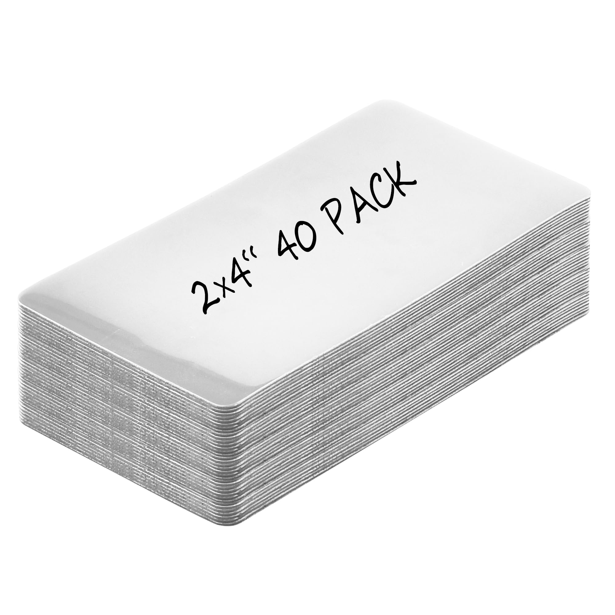 Realth Magnetic Dry Erase Labels | 40 Pcs 5CM x 10CM White | Reusable Erasable Write | for Classroom Home Office Whiteboard Refrigerator Crafts Name Tags (RML4430W)