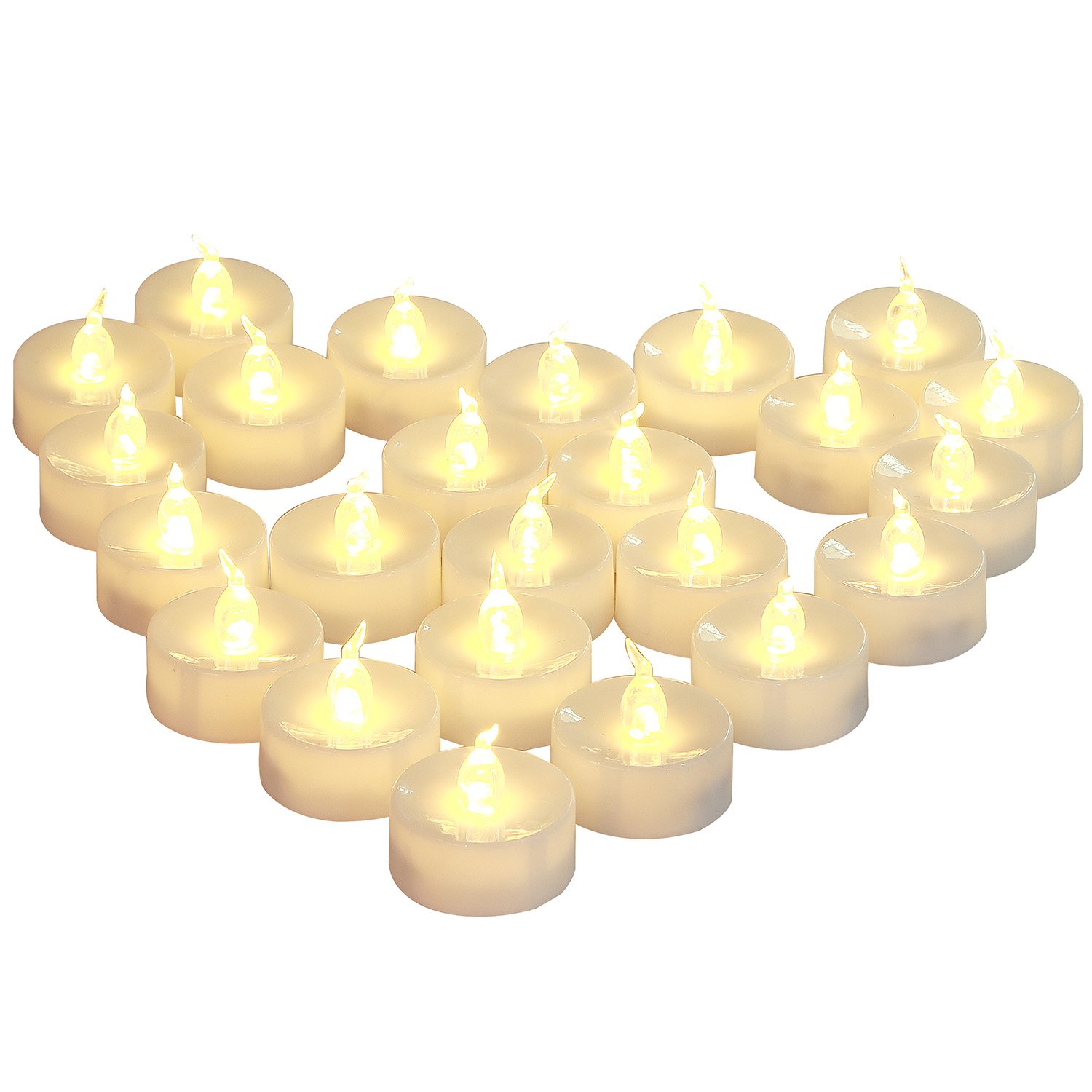 Homemory 100 Pcs Battery Tea Lights Bulk, Flameless Flickering Warm White Electric Tea Candles, Long Lasting Battery Life, Ideal for Votive, Party, Dining Room