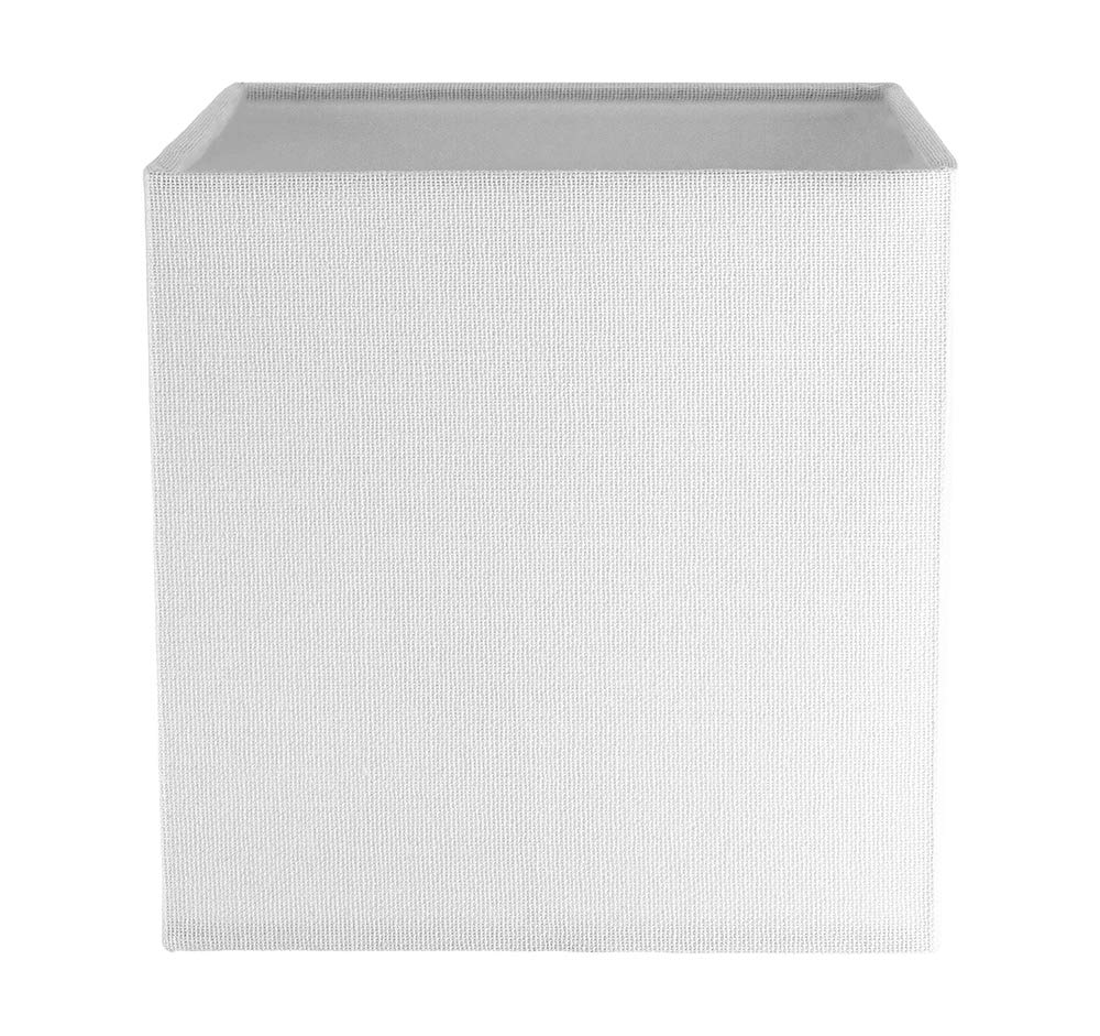 Contemporary and Stylish Ivory White Linen Fabric Square Lamp Shade for Wall Ceiling or Table - 16cm Length 40w Maximum Suitable for The Home or Commercial Usage by Happy Homewares