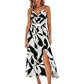 CUPSHE Women’s Long Dresses Summer Sleeveless Beach Casual Side Slit Spaghetti Straps Vacation Graduation Midi Dress
