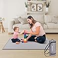 47x47 Play Mat for Playpen, 1.2 Inch Thick, Self-Inflating Play Mat for Babies and Toddlers, Roll Up & Waterproof Baby Play Mat, Portable Playmat for Babies with Travel Bag (47 * 47 Inch)