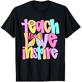 Teach Love Inspire Preppy Back to School Teacher Women T-Shirt