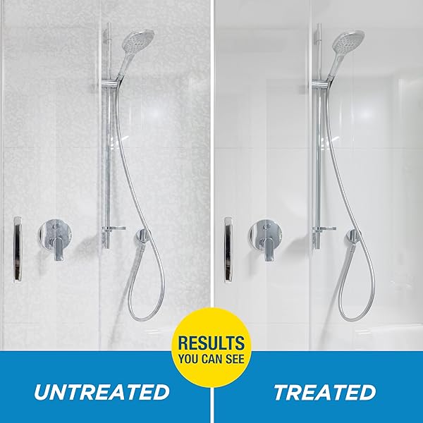 RAIN-X 630023 GLASS SHOWER CLEANER WATER REPELLENT – BATHROOM CLEANER AND WINDOW CLEANER, BATHROOM CLEANING SUPPLIES – PROTECTS GLASS SHOWER AND DOORS FROM SOAP RESIDUE AND HARD WATER, 16 FL. OZ.