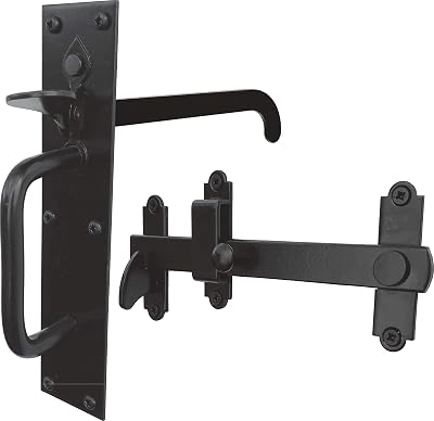 IRONTITE Suffolk Gate Latch for Wooden Gates Black Epoxy Finish Heavy Duty