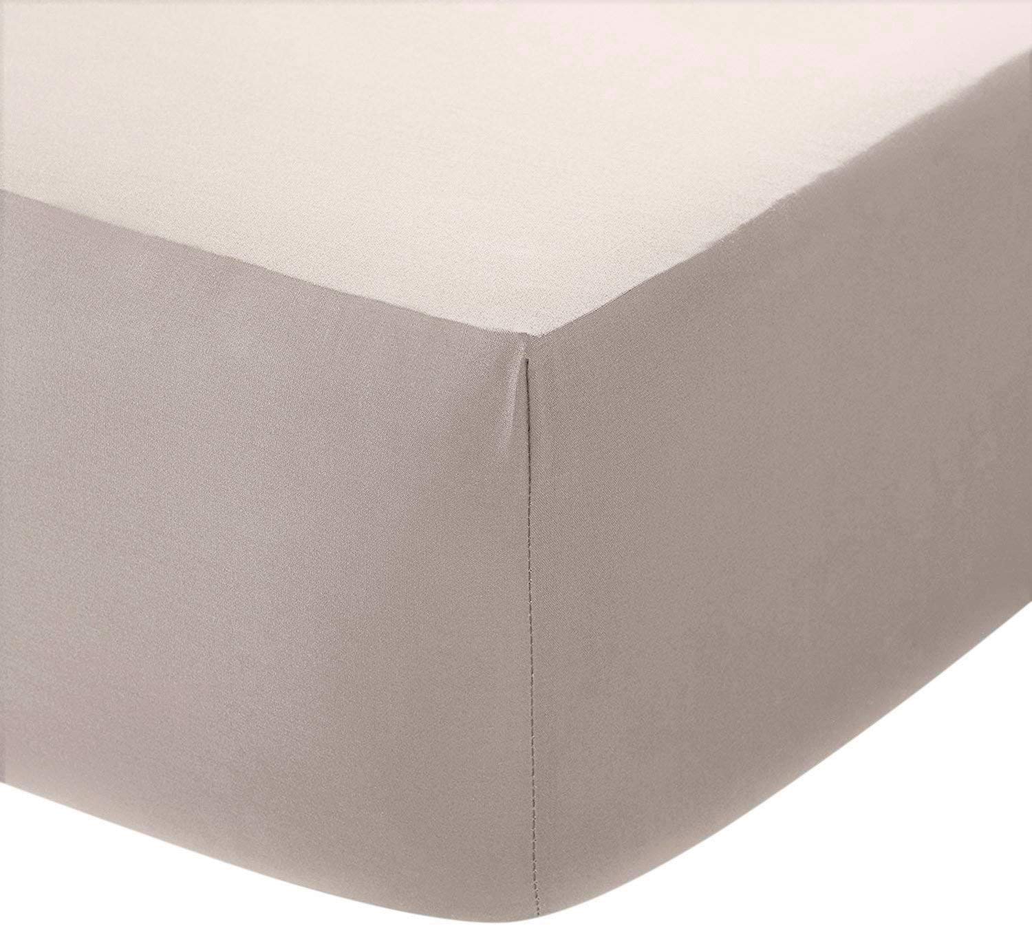 Every Thread Counts 4 Feet Small Double Extra Deep Fitted Sheet 200 Thread 100% Egyptian Fine Quality, Soft & Smooth Cotton Percale - Durable and Cozy Bed Sheets (Silver)