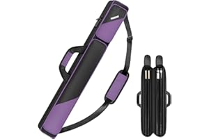 PEKREWS Pool Cue Case 2x2, Pool Stick Case Holds 2 Sticks with 2 Accessory Zipper Pockets, Sturdy Polyester Pool Cue Carry Ba