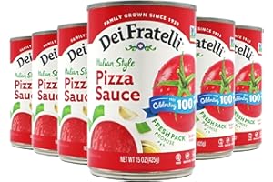 Dei Fratelli Pizza Sauce from Vine-Ripened Tomatoes (15 oz. Cans, 6 pack) - No Water, No Paste, Non-GMO, Gluten-Free