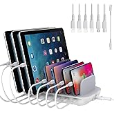 SooPii 70W 7 Port Charging Station for Multiple Devices,Charger Station with One 30W Power Delivery Port for Laptops,and 6 US