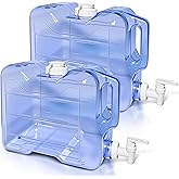 2 Pack Fridge Water Dispensers Bottle with Leak-proof Spigot and Convenient Handle Reusable Plastic Juice Beverage Dispenser Water Jug for Party Refrigerator Drink Iced Tea Juice Storage