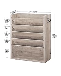 CHOEZON Wall File Organizer, 6-Tier Vertical Mount