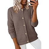 Dokotoo Winter Cardigan Sweaters for Women 2025 Long Sleeve Open Front Button Down Jacket