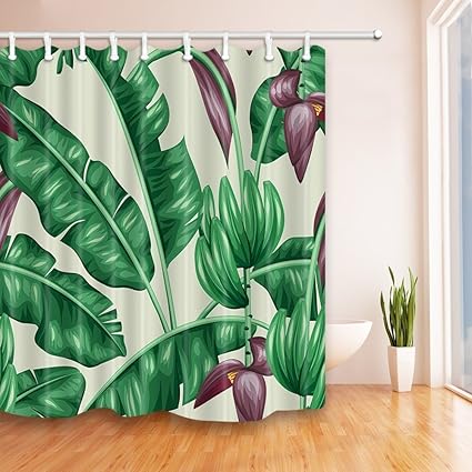 Amazon Com Green Banana Tree Oil Painting Design Mildew Resistant
