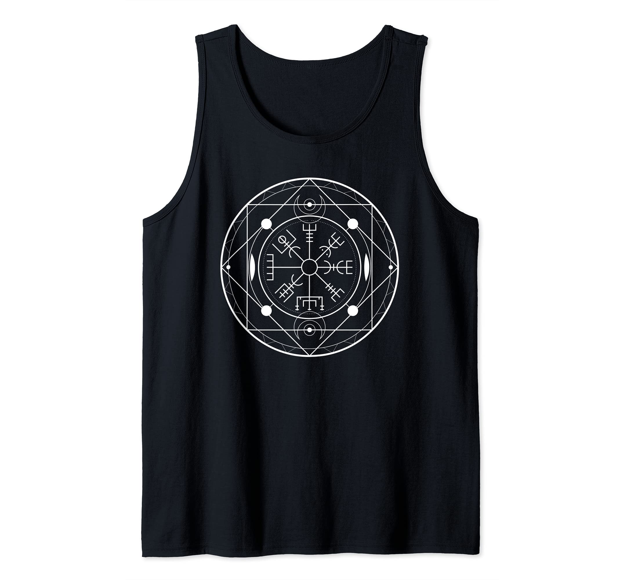 Modern Celtic Viking Compass Vegvisir Rune Nordic Symbol Tank Top