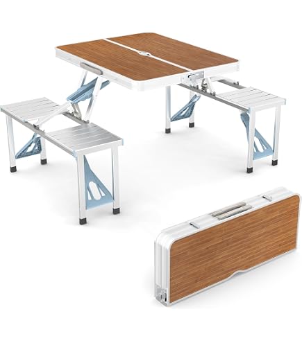 Amazon.com : Ochine Portable Folding Picnic Table with 4 Seats