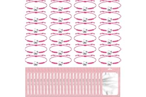 IDEALMUZIK 24 Pcs Cheerleader Gifts Adjustable Cheer Bracelet w/ 24 Packaging Bags Girls Cheerleading Charm Bracelet Bulk for Kids Cheer Team Jewelry School Accessories Thanksgiving Christmas New Year Gifts