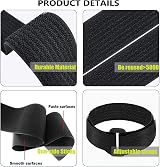 YHQZ 5m Adjustable Cable Straps with 25 Buckles Hook Loop Black view 3