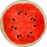 Vessia Watermelon Printed Throw Blanket, 60 inches Realistic Funny Round Food Blanket for Adults and Kids, 300GSM Novelty Fruits Throw for Couch, Sofa, Bed, Fun Home Decor for All Seasons