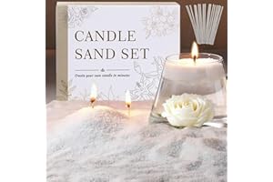Beeplove 20 Oz Unscented Pearled Sand Candle Making Kit - White Sand Wax with Wicks & Glass for Christmas Women Gifts