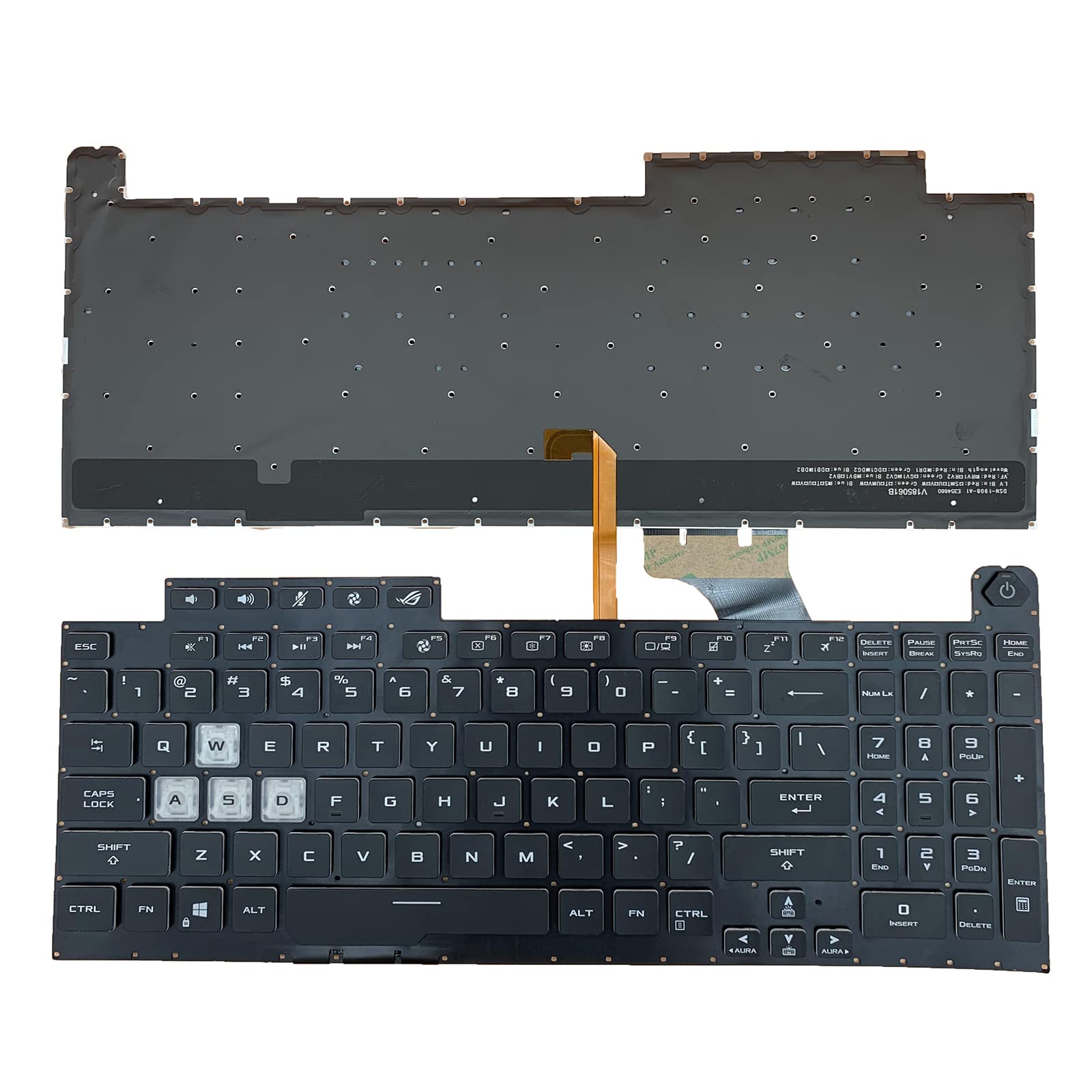 Photo 1 of Siakoocty Laptop Replacement US Layout Colorful Backlight Keyboard for Asus ROG Strix G17 G731 G731G G731GT G731GU G712LU G712LV G712LW G712 0KNR0-6813US00 V185026JS1 0KN1 912KO11
