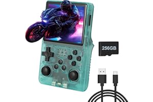 HHU R40S Pro Handheld Game Console, Over 30,000 Pre-Installed Games, More Than 20 Retro Emulator Systems, 3.5 inch IPS Full-View HD Screen，256GB (Green)