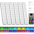 EZVALO 80 RGB Color Changing Under Cabinet Lighting Wireless, 1800mAh Rechargeable Shelf Lights, Magnetic, Timer & Dimmable B