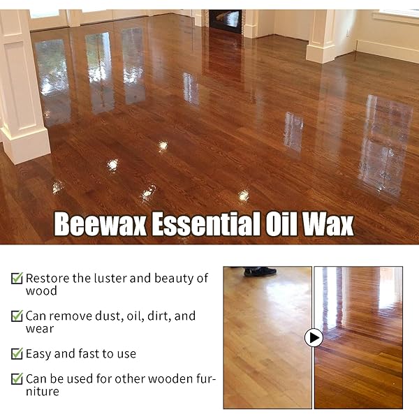 UYUAN BEESWAX SPRAY CLEANER WITH SPONGE & TOWEL FOR WOOD FURNITURE, NATURAL BEESWAX CARE FOR WOOD FLOORS, FURNITURE, TABLES, CABINETS (LEMON)