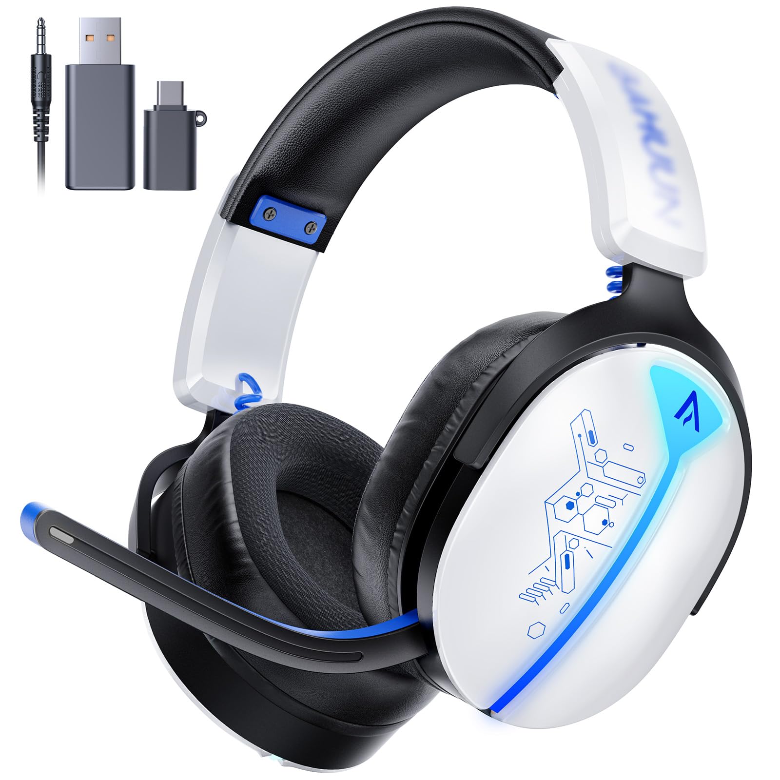 Photo 1 of Wireless Gaming Headset for Ps5, Ps4, PC, Switch, 2.4GHz+BT5.3 | Competition-Grade Pinpoint | 7.1 Surround Sound for Total Victory | Noise-Canceling Flip-Mute Mic |1500mAh All-Day Marathon 40H Battery