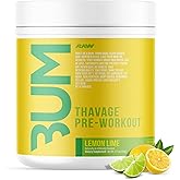 RAW Preworkout Powder, Thavage (Lemon Lime) - Chris Bumstead Sports Nutrition Supplement for Men & Women - Cbum Pre Workout for Working Out, Hydration, Mental Focus & Energy - 40 Servings