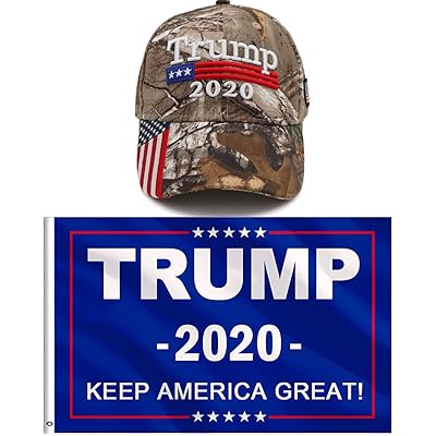GedstonTrump 2020 Keep America Great Campaign Embroidered USA Flag Hats Baseball Trucker Cap for Men and Women