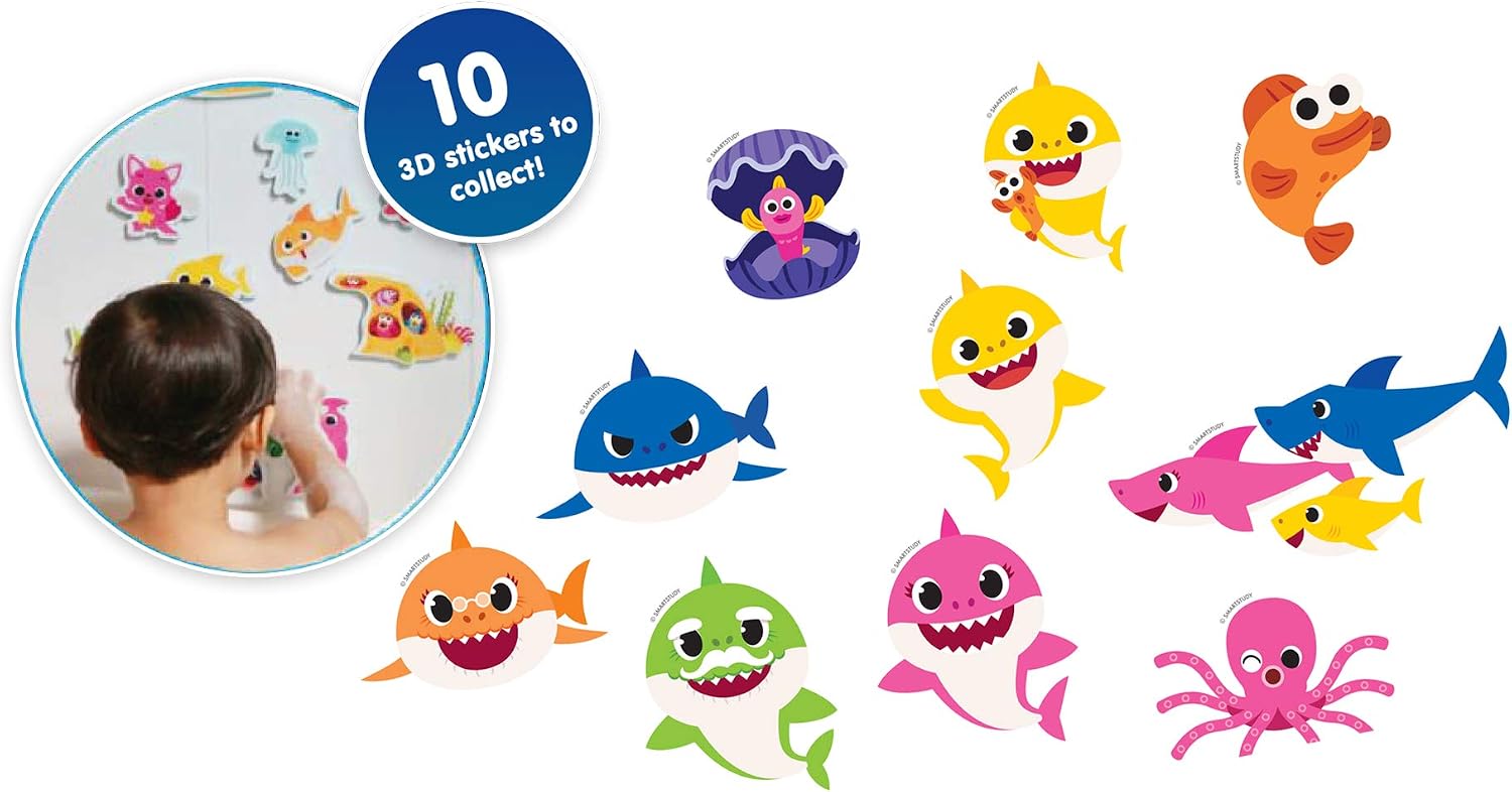 ZIMPLI, Baby Shark Gelli Baff Pink with Floating 3D Bath Sticker, 1 Bath or 6 Play Uses, Magically turns water into thick - Image 5