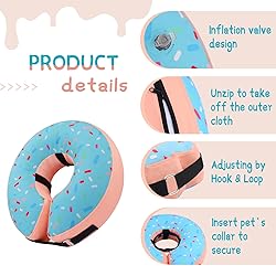 Supet Inflatable Dog Cone Collar for Large Medium