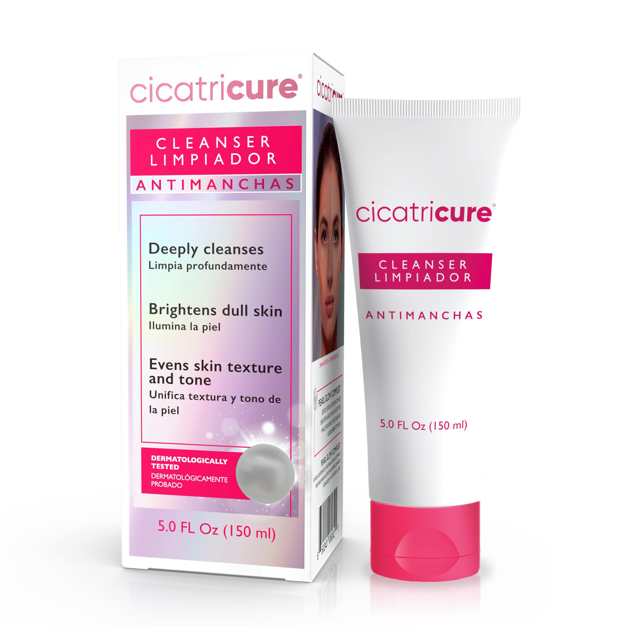 Cicatricure Antimanchas Face Wash, 3-in-1 Facial Cleanser for Women with Pearl Complex, Brightens Skin, Evens Tone & Texture, Deep Cleansing Facewash for Face, Neck & Cleavage, 5.0 FL Oz