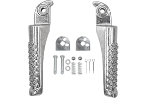 WNOOENG Mini Bike Foot Pegs Foot Pedal Kit for Coleman CT200U Trail 200 CT200U-EX BT200X Massimo MB200 Axis M200 CT100U Trail 100 CC100X 196cc 212cc 6.5hp Foot Rest Bracket Parts Silver