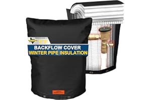 Cholila Cover Backflow Preventer Cover Insulated (5˚F) - 24" W x 36" H Backflow Cover for Winter Pipe Freeze Protection - Sprinkler Covers for Outside - Double Wall Insulation Cover, Black